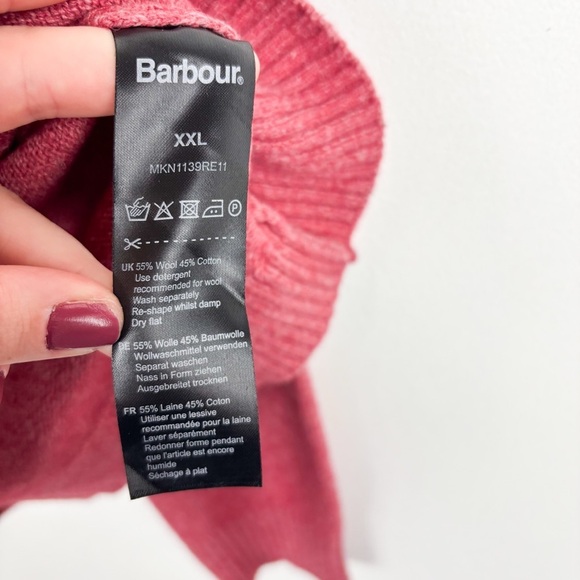 Barbour Men’s Red Wool Blend Crewneck Sweater Sz XXL - Picture 6 of 6
